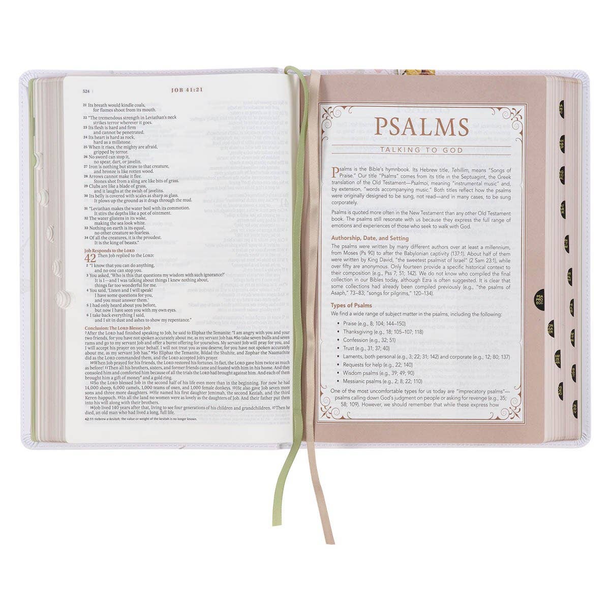 Cream Floral Spiritual Growth Bible New Living Translation