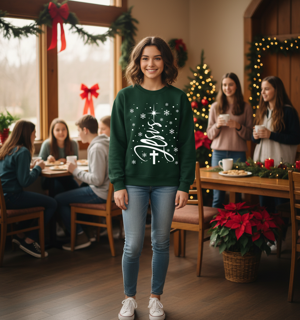JESUS CHRISTMAS TREE SWEATSHIRT