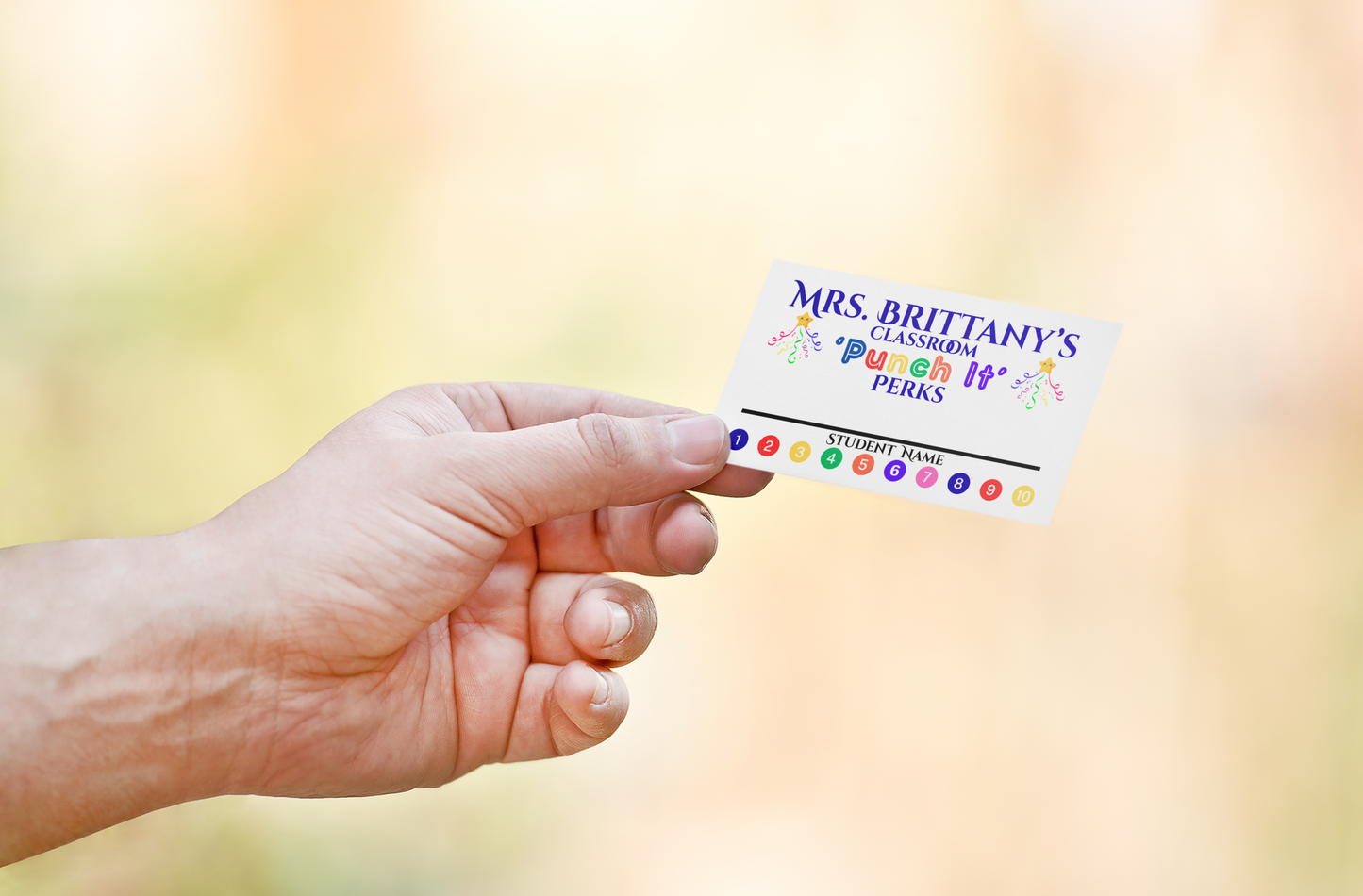 Classroom Punch It Perks Reward Cards