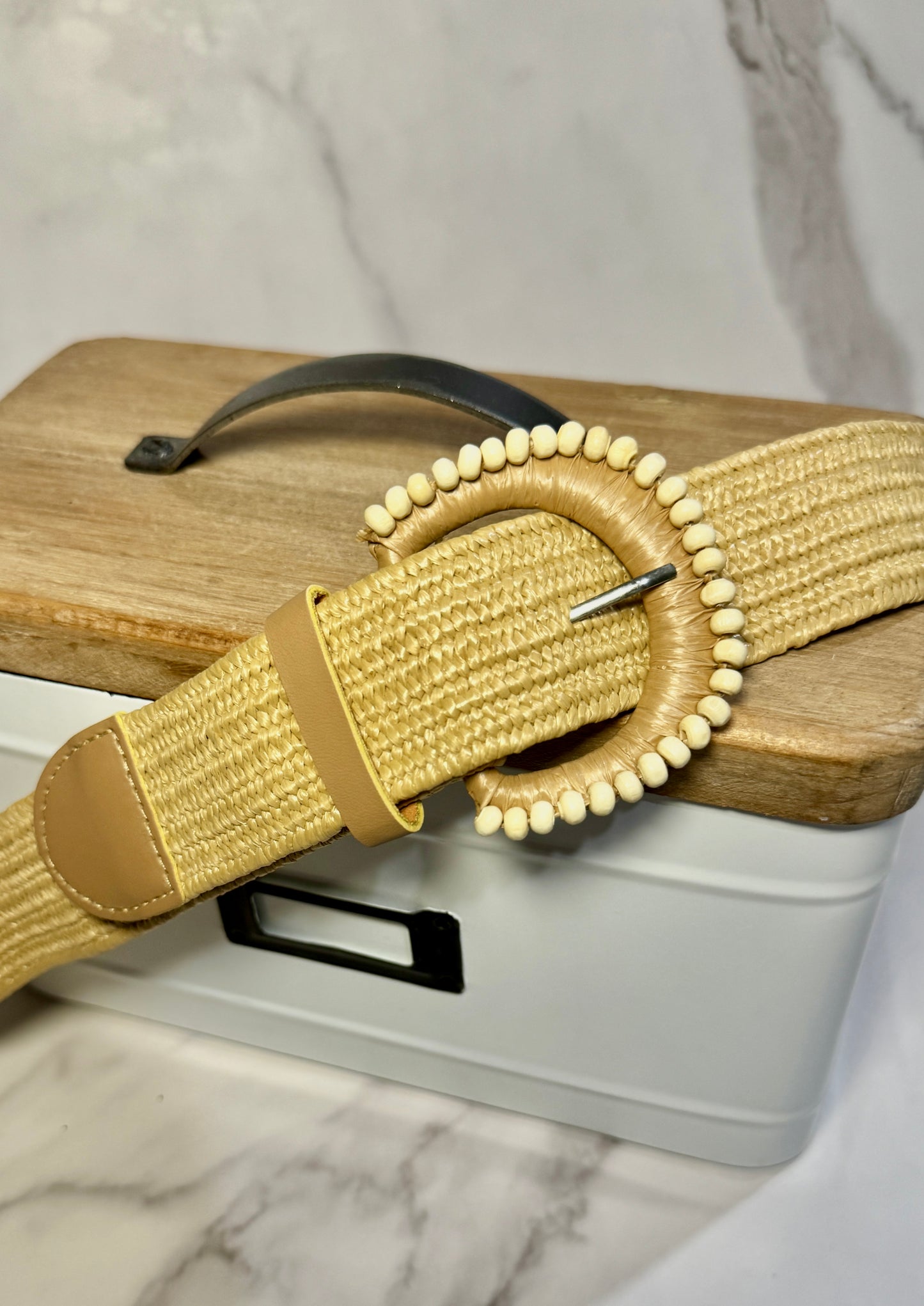 Braided Buckle Straw Weaving Women's Decorative Belt