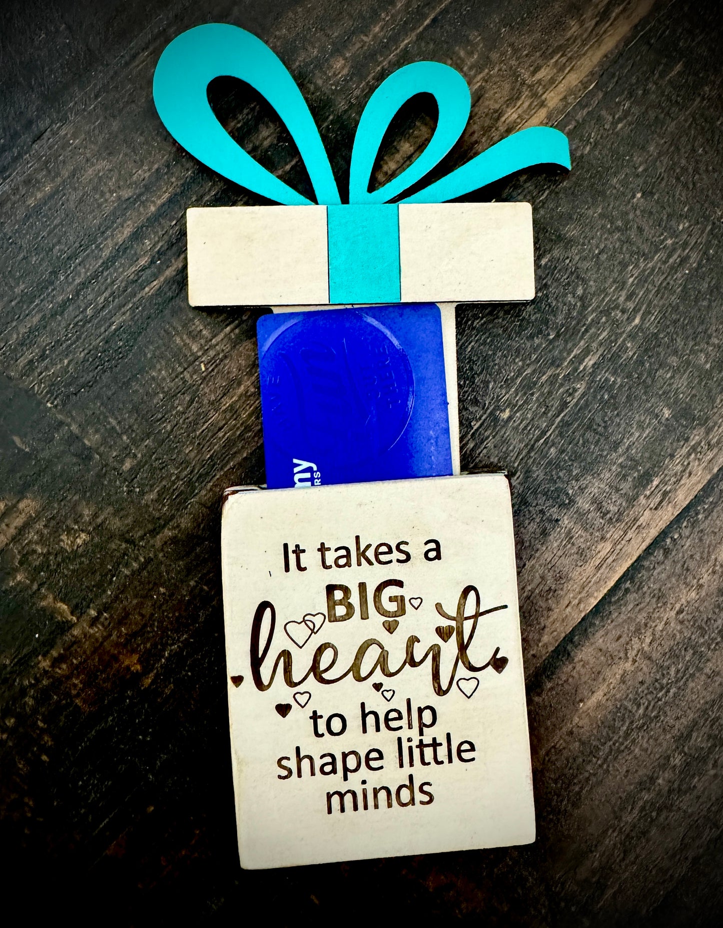 Custom Wood Teacher Valentine’s Day Gift Card Holder