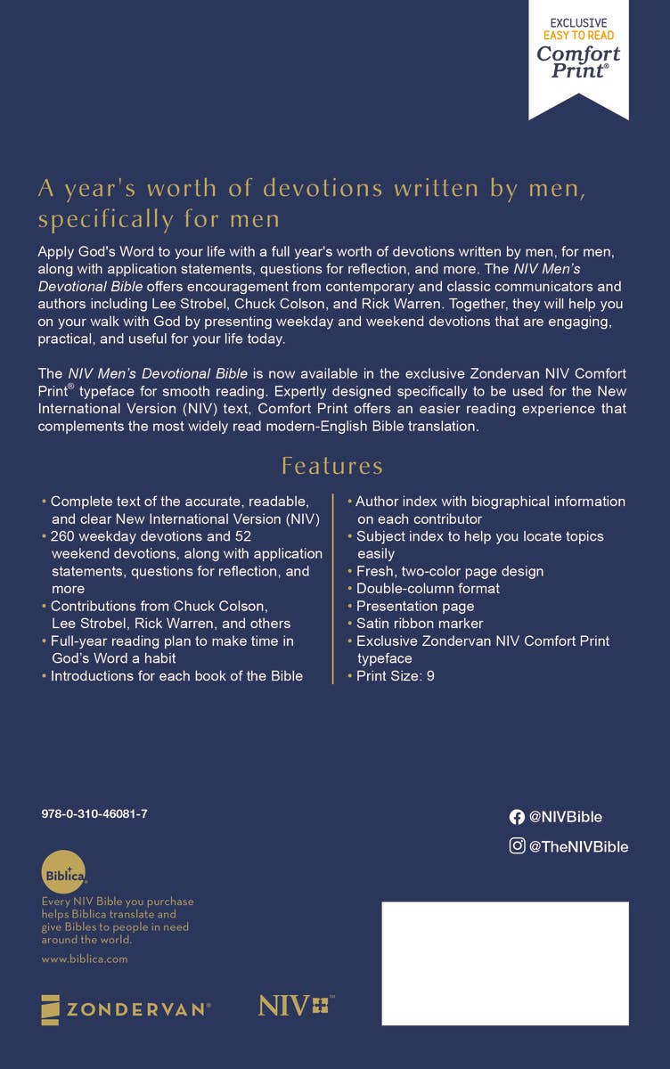 NIV, Men's Devotional Bible