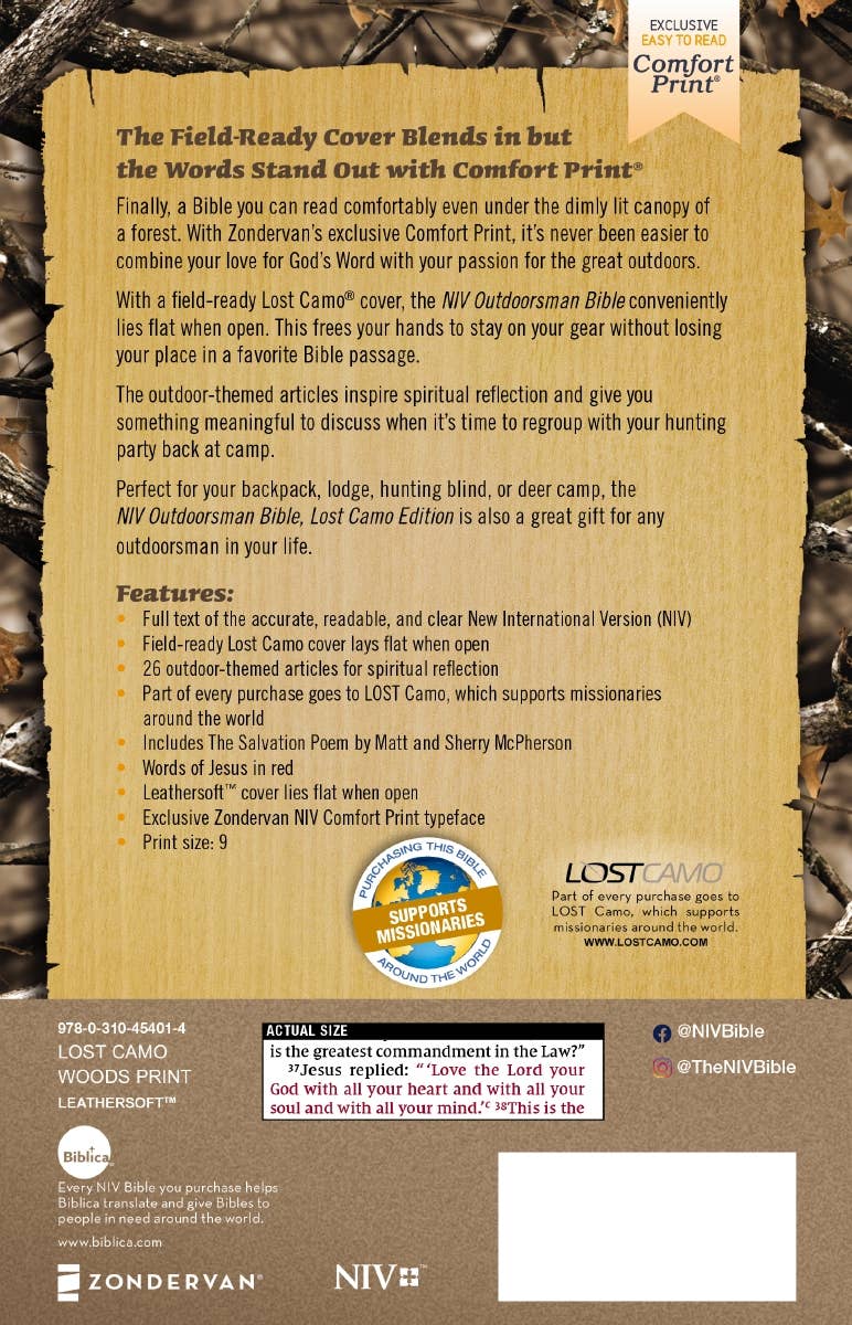 NIV, Outdoorsman Bible