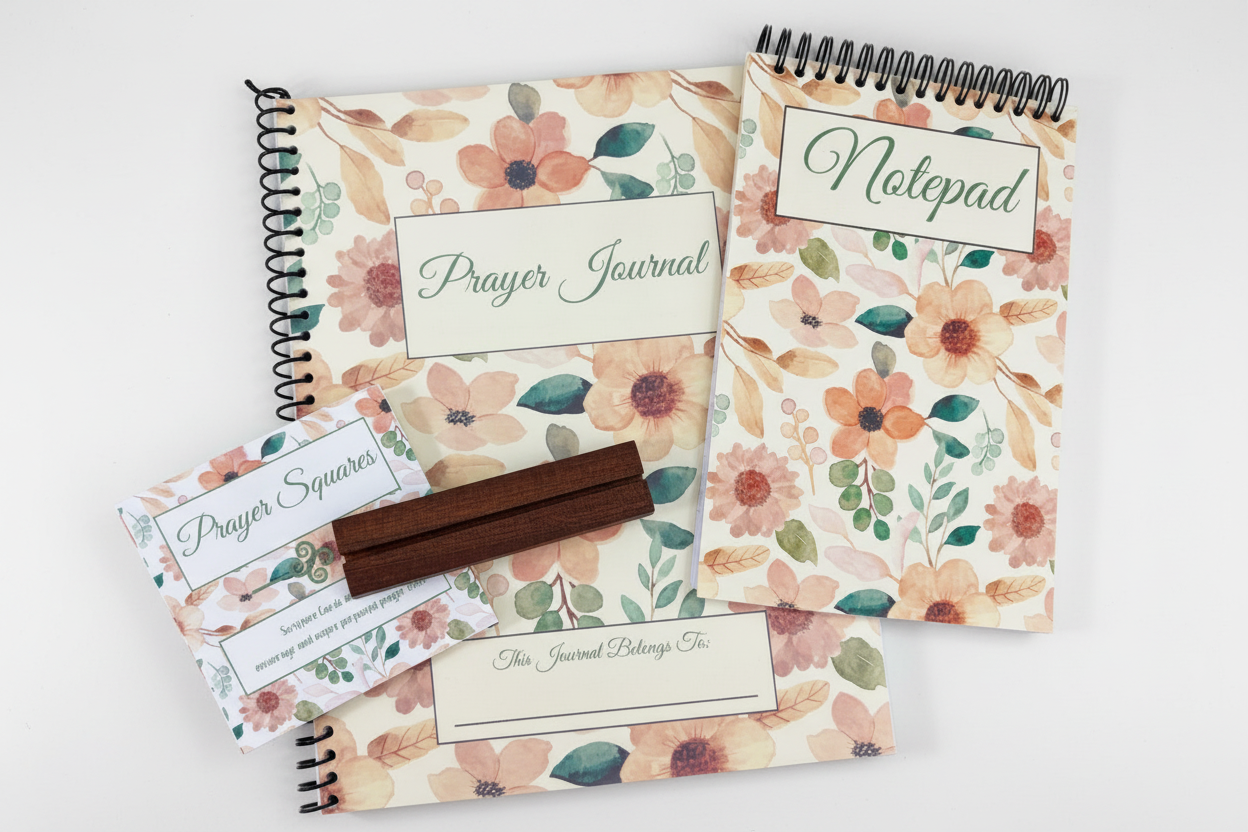 Prayer Bundle - Journal & Scripture Cards plus Free Matching Notebook and Free Personalization!!