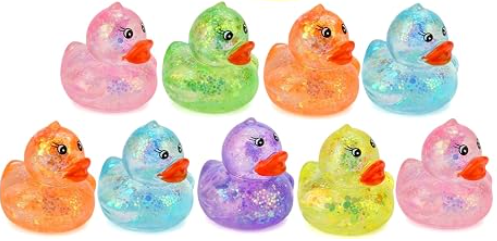 SMALL SITTING GLITTER DUCK SQUISHY