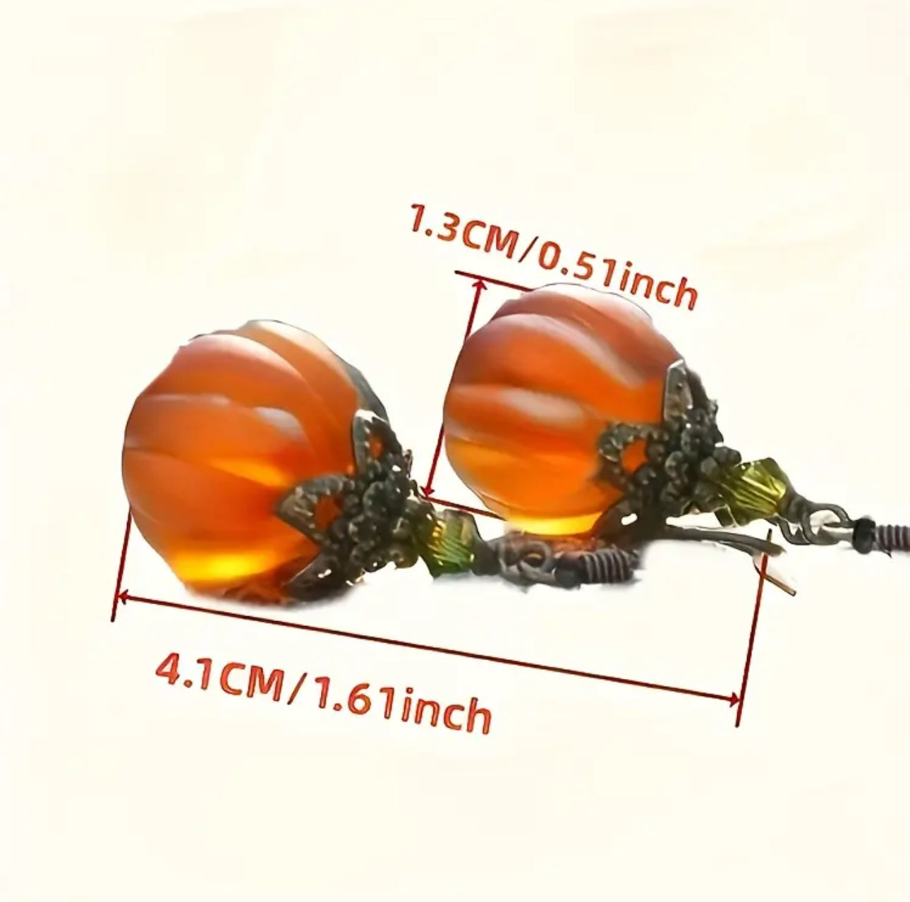 Vintage Pumpkin Pendant Drop Earrings