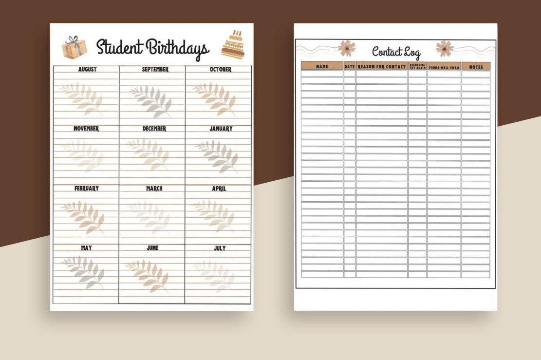 Personalized Boho Planner for Teachers