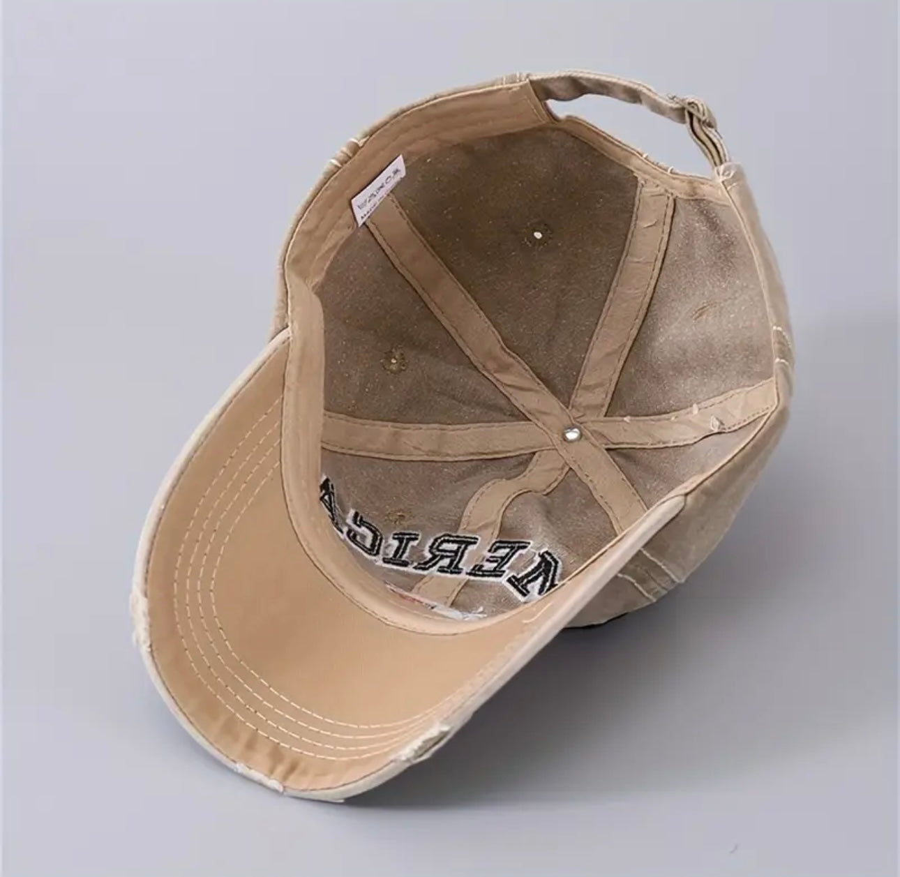 American Flag Embroidered Distressed and Adjustable Baseball Cap for Men or Women