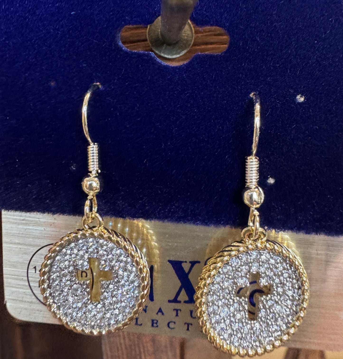 Radiant Cross Elegance Cubic Zirconia Dangle Earrings