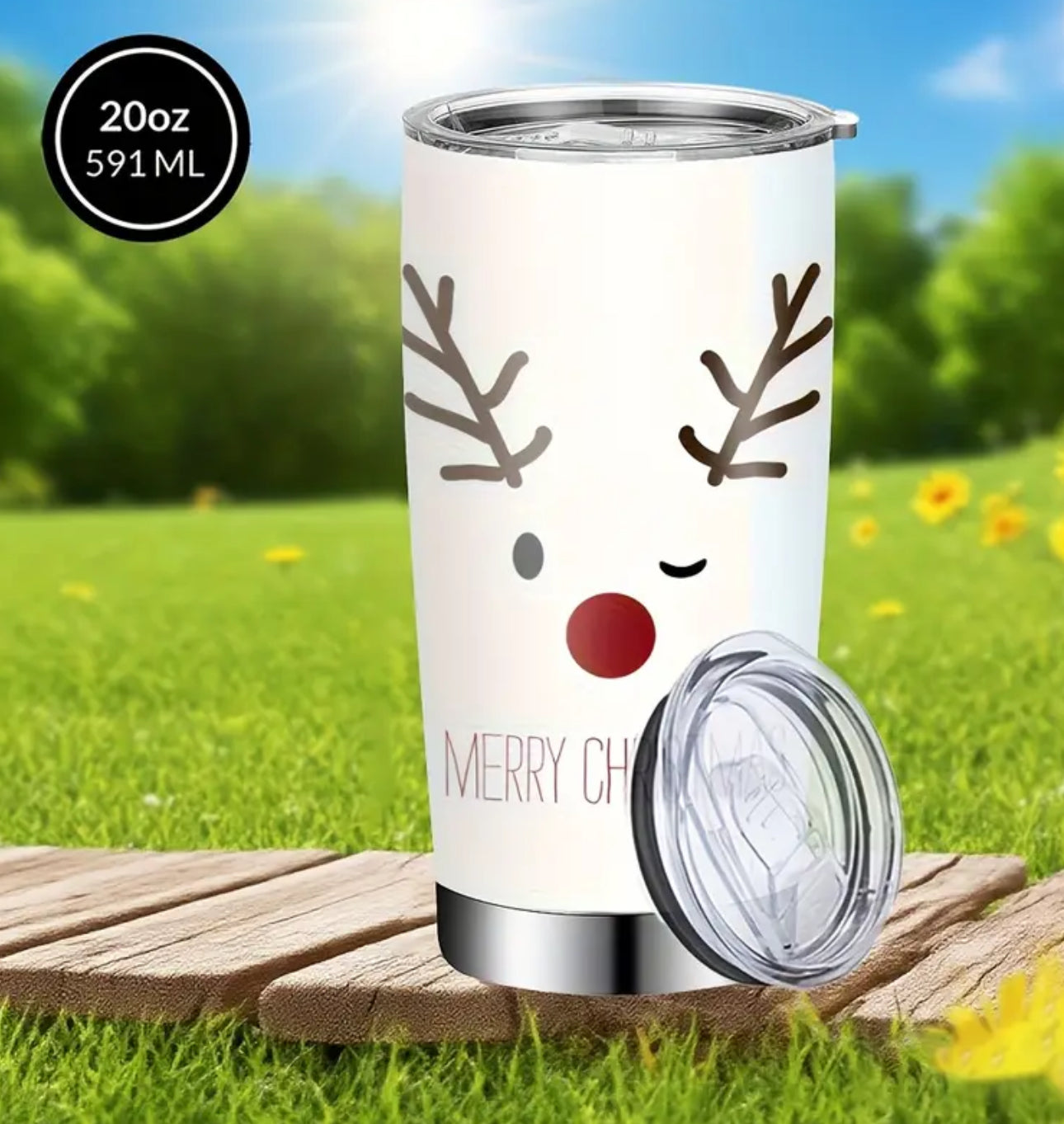 Christmas Elk Stainless Steel Tumbler