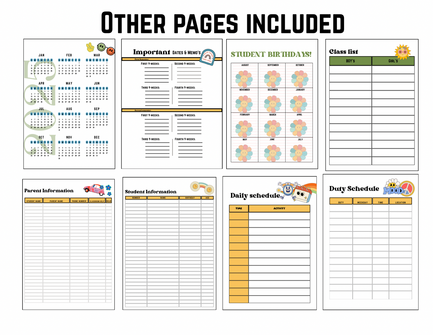 Personalized Good Vibes Only Planner for Teachers Plan Book for Education