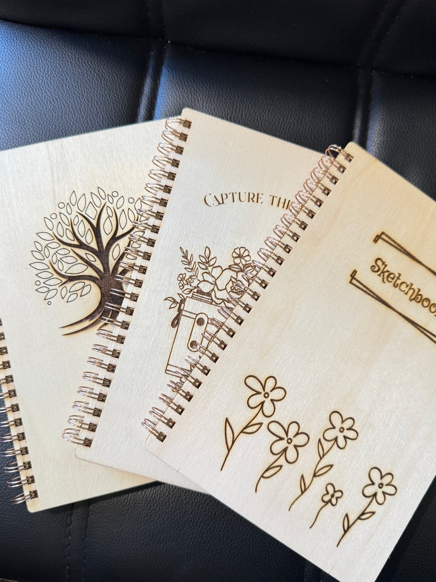 Engraved Wood Notebook