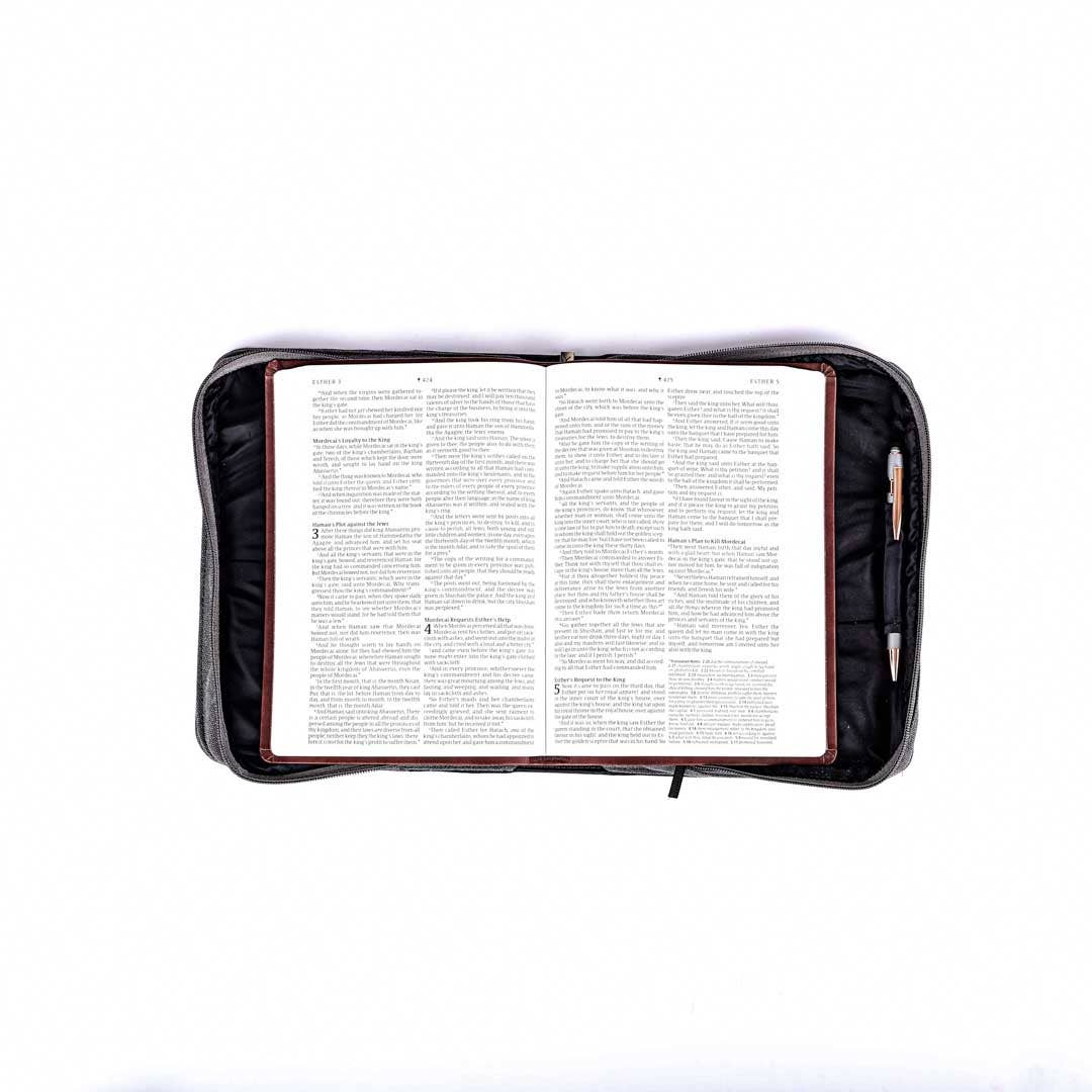 Bible Cover Imitation Leather Strong Courageous L