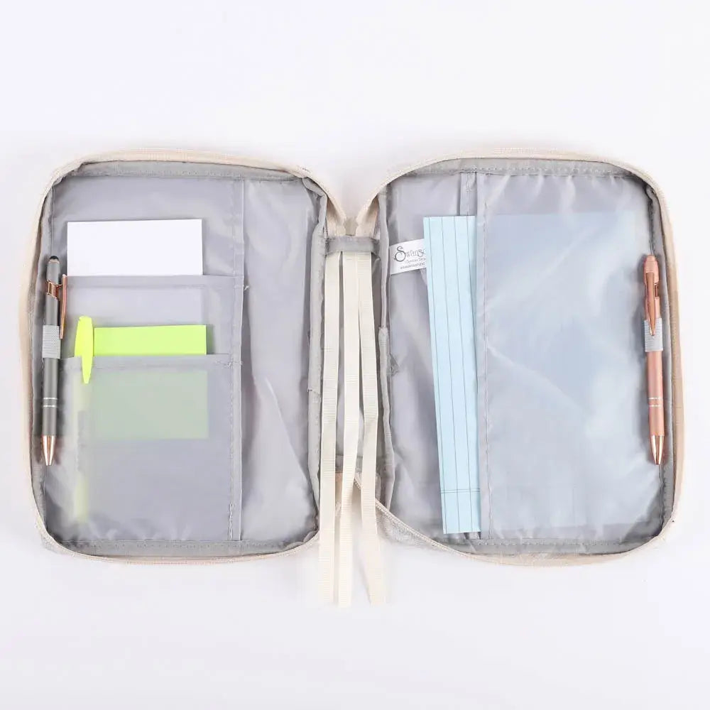 Floral Canvas Holy Bible Cover - L