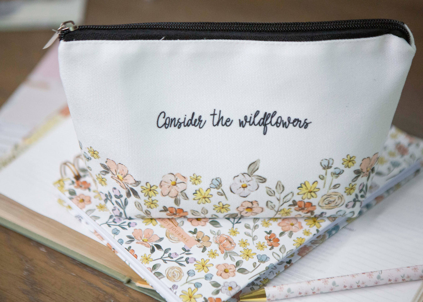 Consider the Wildflowers Pencil Pouch| Bible Study Pencil Bag