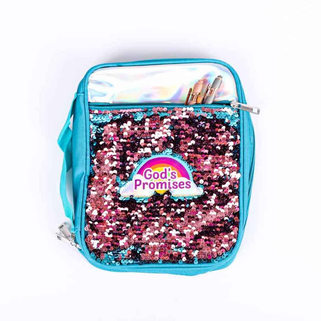 Sequin Gods Promises Bible Cover - L