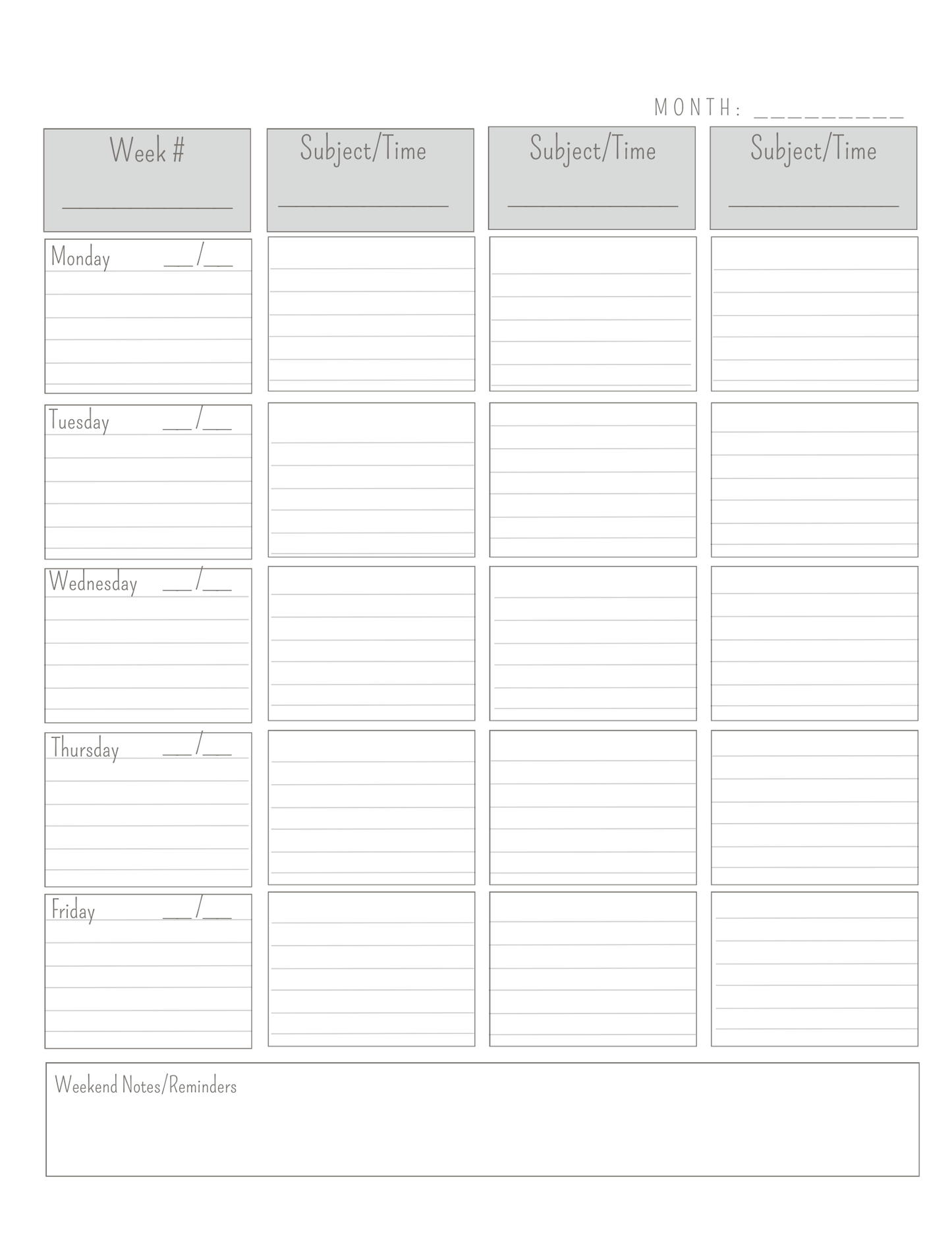 Teacher Planner