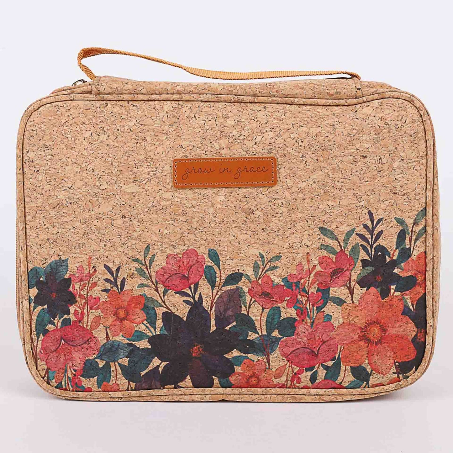 Bible Cover - Cork - Grow in Grace - Floral - L