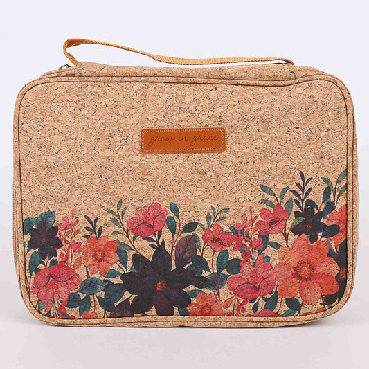 Bible Cover - Cork - Grow in Grace - Floral - L