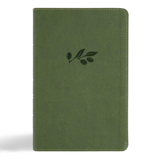 CSB Large Print Reference Bible, Olive LeatherTouch, Indexed