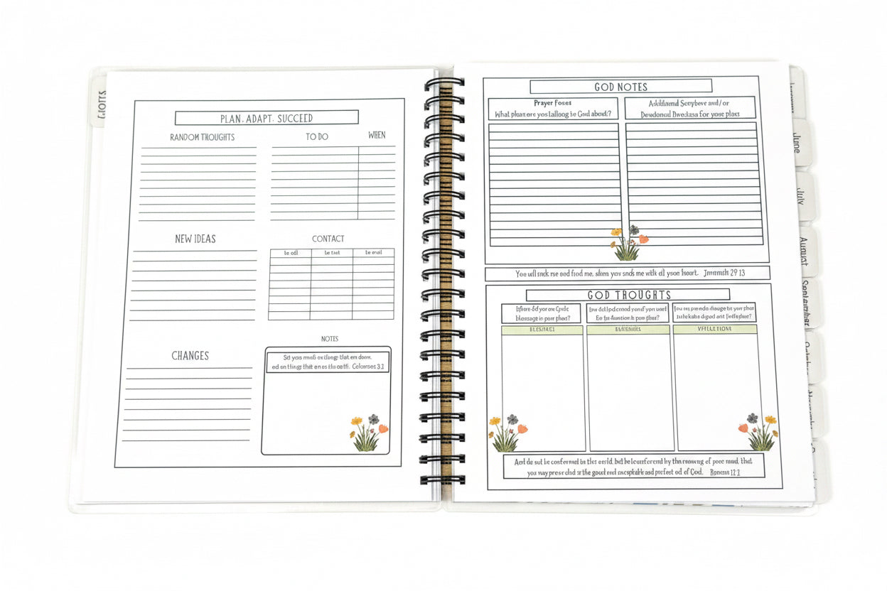 Personalized Christian Planner, Yearly, Monthly, Weekly, Daily Agenda
‘Plan with Purpose’ Monthly Planner