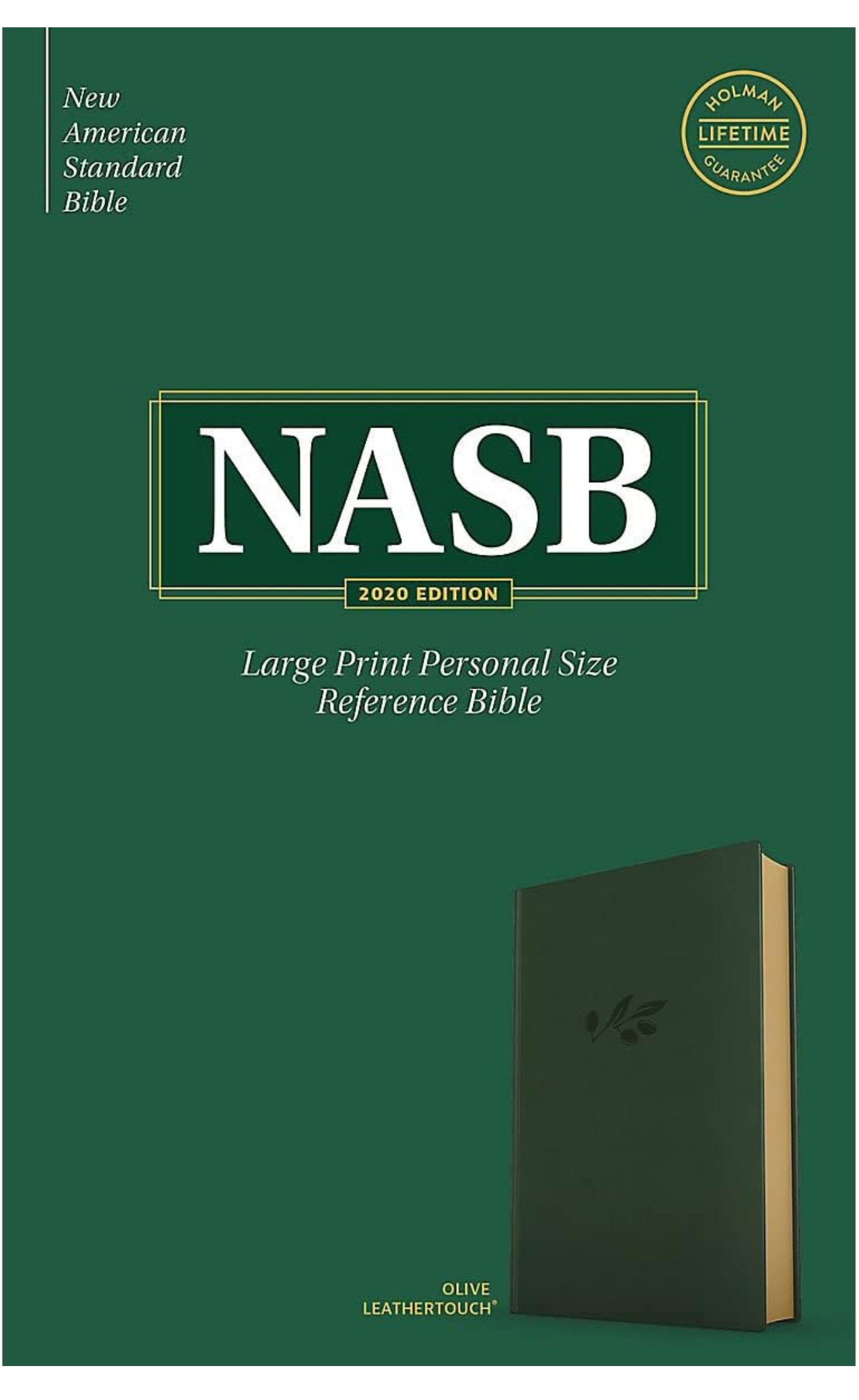 NASB Large Print Personal Size Reference Bible, Olive LeatherTouch, Red Letter, Presentation Page, Cross-References, Full-Color Maps, Easy-to-Read Bible