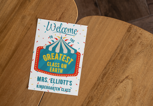 Back to School Carnival Themed Personalized Postcards for Students Back to School Note Cards from Teacher Classroom Notecards
