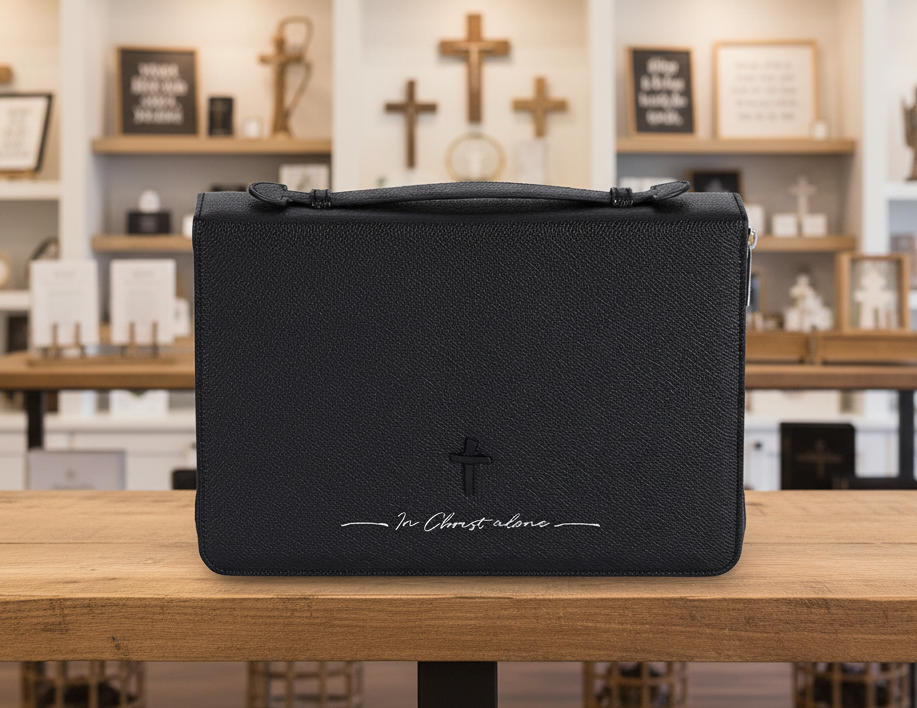 White Dove Bible Cover In Christ Alone Black XL