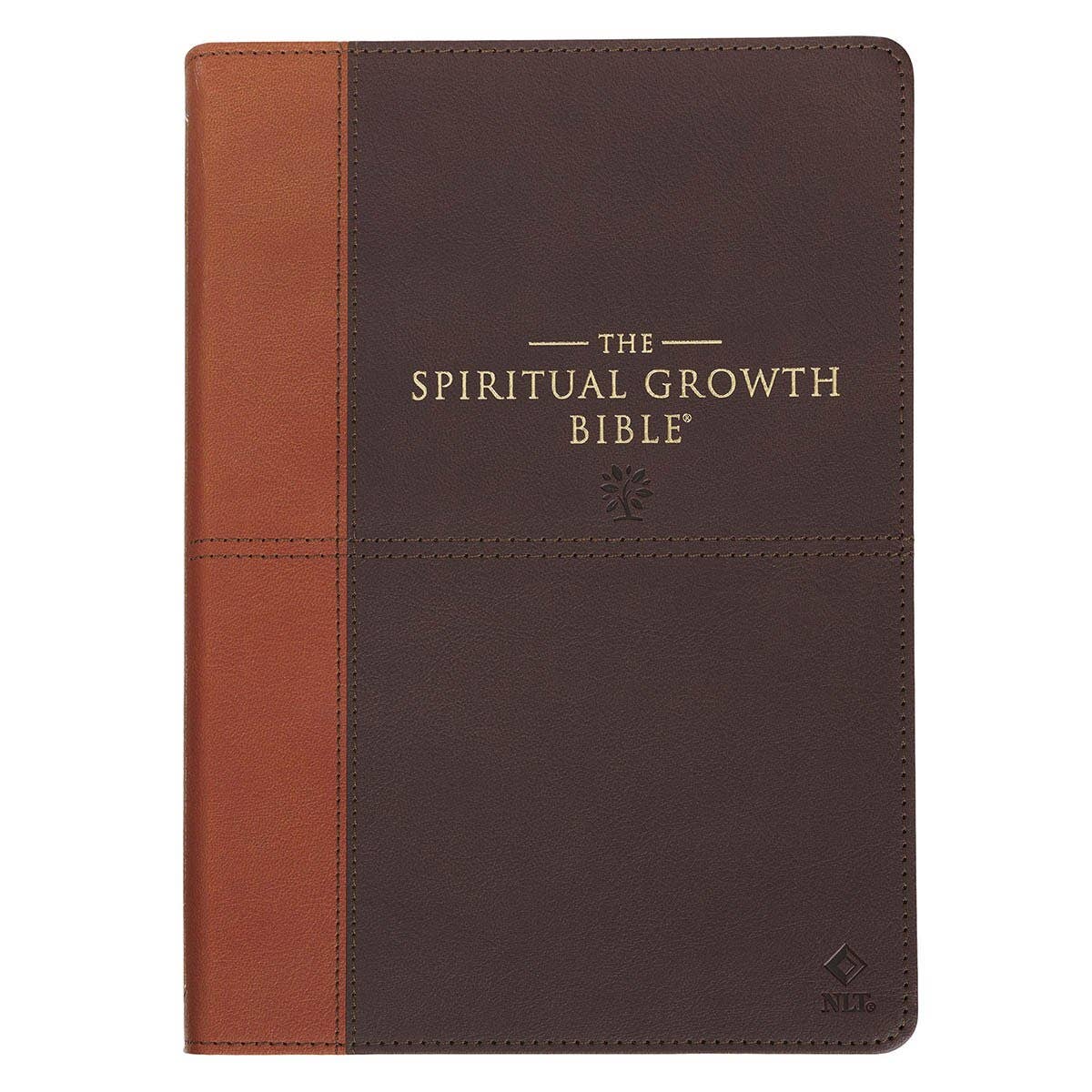 NLT, The Spiritual Growth Bible Faux Leather, Brown/Ginger