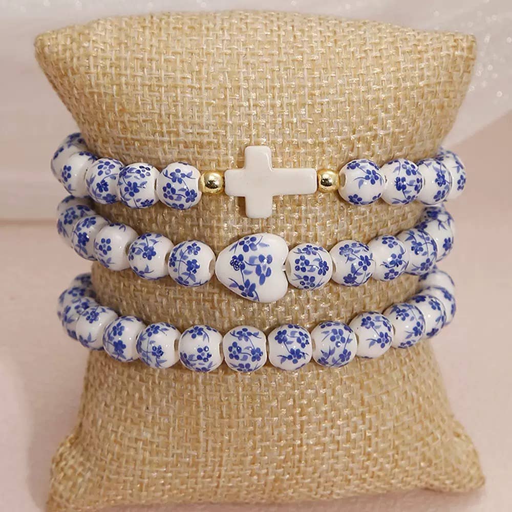 Chinoiserie Cross Bracelet Stack