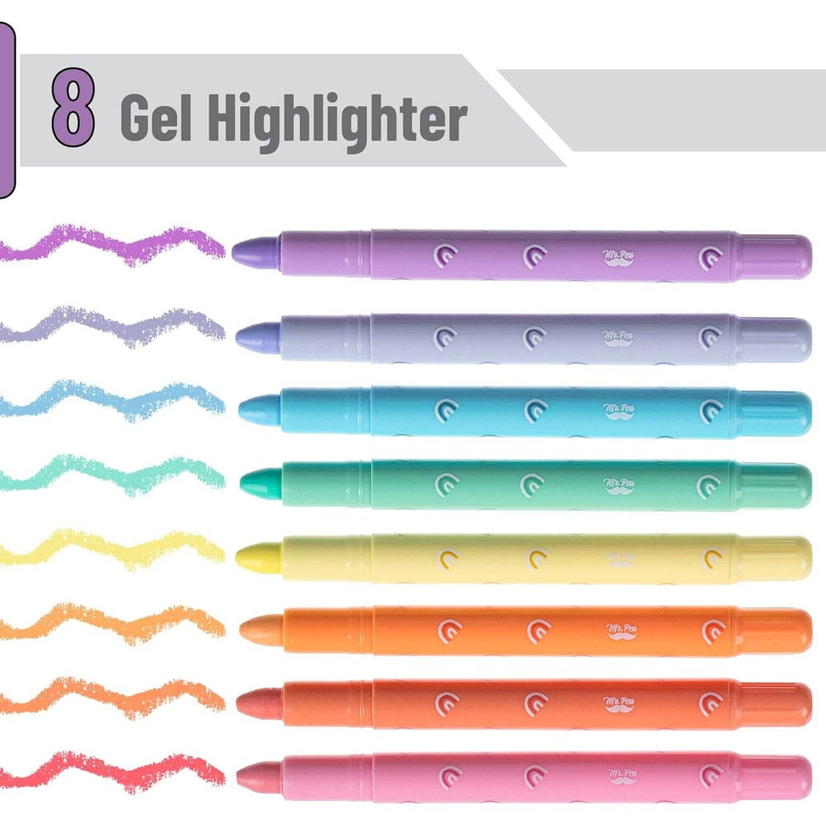 Bible Gel Highlighters *Rainbow* 8 Pack No Bleed