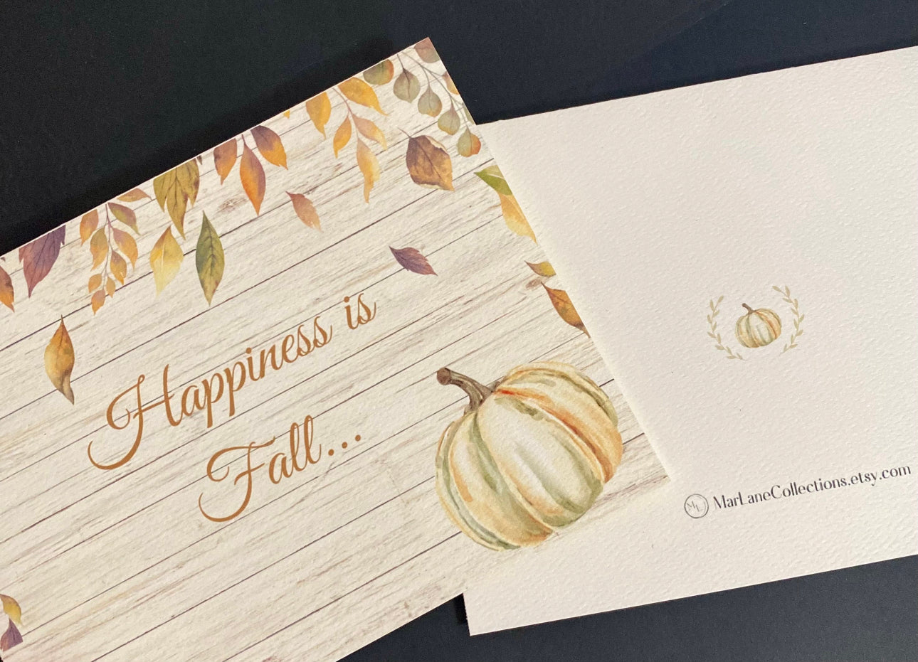 Fall Greeting Cards Notecards with Envelopes Happiness is Fall Printed Message Inside Set of 5 Autumn Cards Gift for Thanksgiving Card