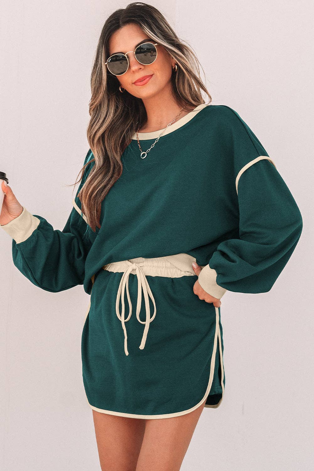 Violeta Loose Pullover Skort Set