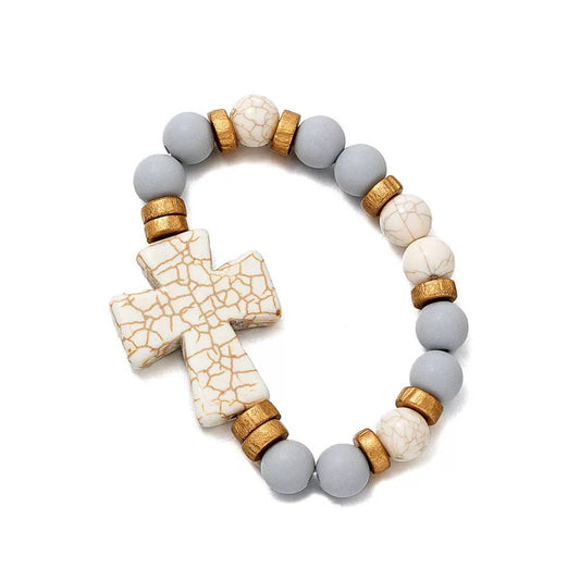 Chunky Cross Beaded Bracelet