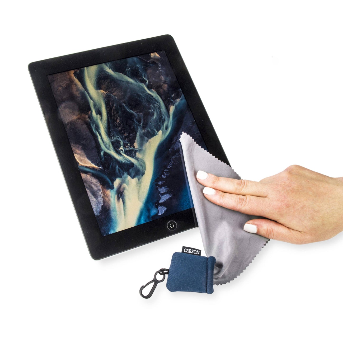 Stuff-It™ Mini Microfiber Lens Cleaning Cloth Pouch w/ Clip