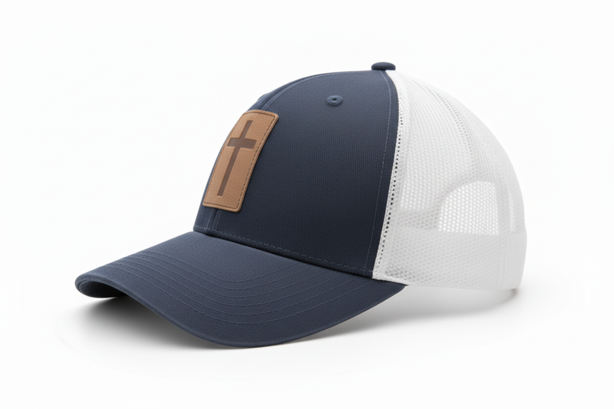 Kerusso Mens Cap Leather Cross