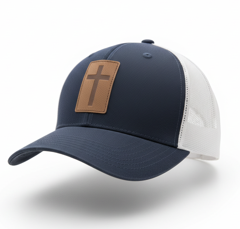Kerusso Mens Cap Leather Cross