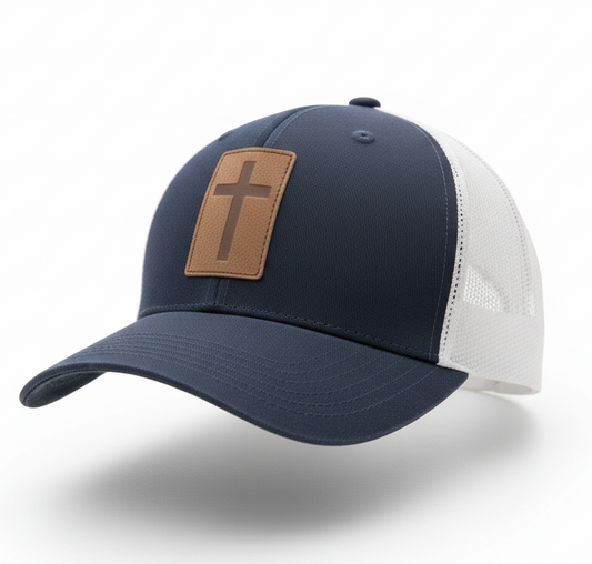 Kerusso Mens Cap Leather Cross
