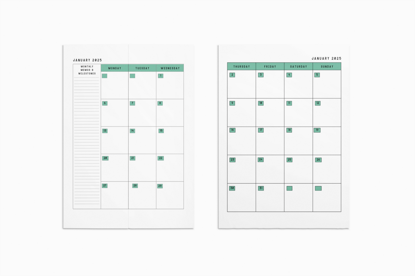 2025 Personalizable Yearly Planner, 2 Page Spread Monthly Calendar, Weekly Planner Gift for Mom Monthly Agenda for Students