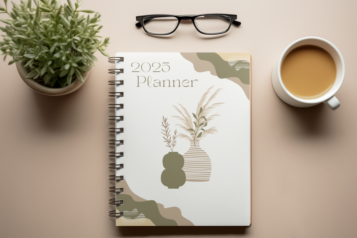 2025 Personalizable Yearly Boho Planner, Monthly, Weekly  Planner Gift for Mom Weekly Planner for Students Monthly Agenda Notebook for Dad