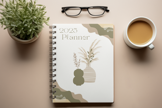2025 Personalizable Yearly Boho Planner, Monthly, Weekly  Planner Gift for Mom Weekly Planner for Students Monthly Agenda Notebook for Dad