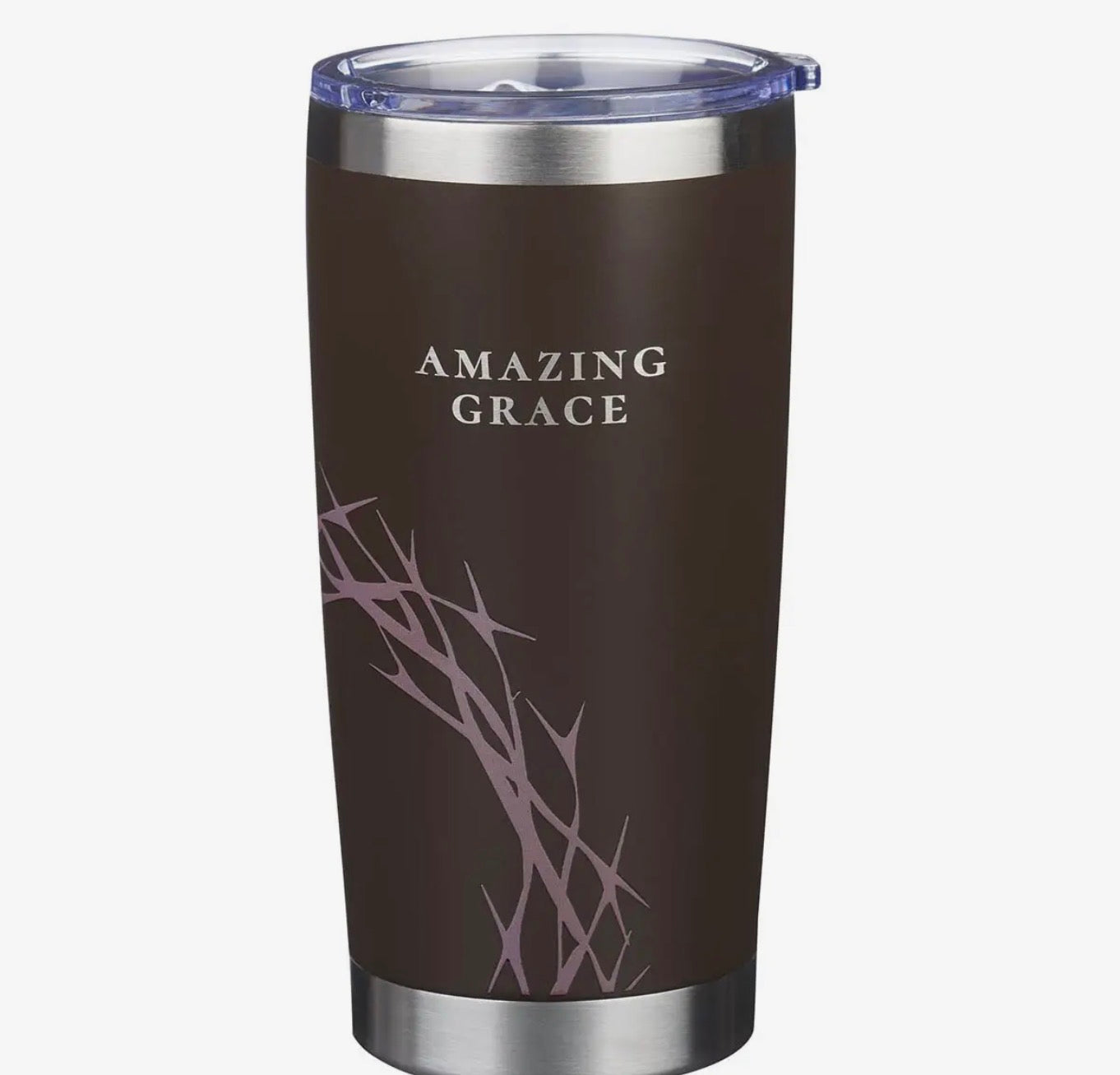 Tumbler Stainless Steel Taupe  Amazing Grace Crown of Thorns
