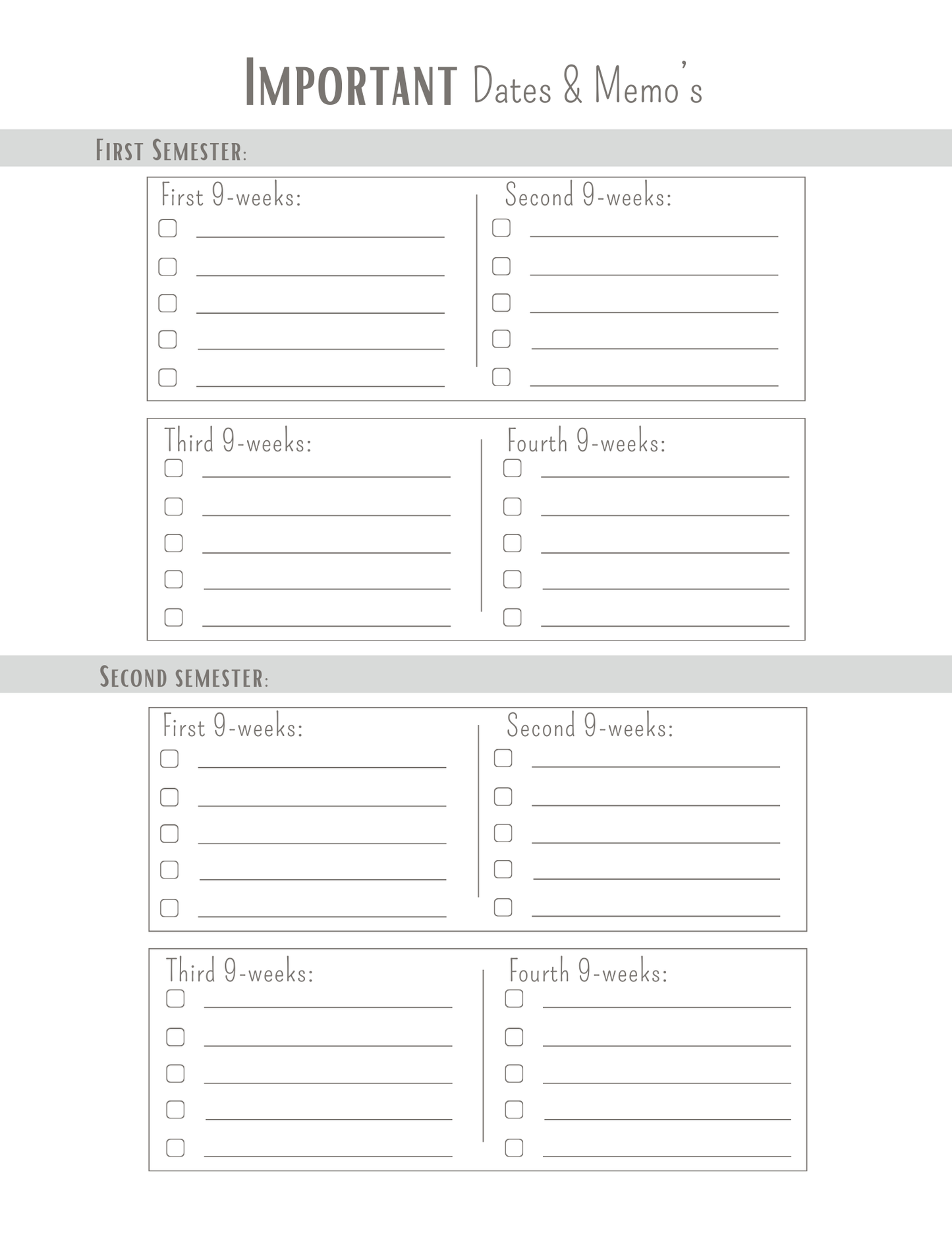 Teacher Planner