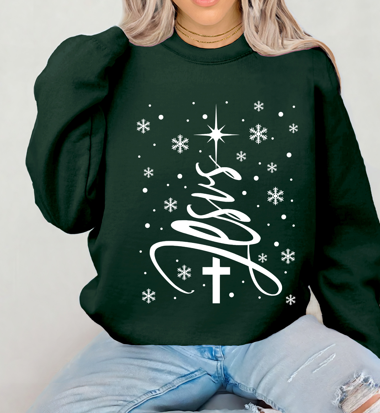 JESUS CHRISTMAS TREE SWEATSHIRT