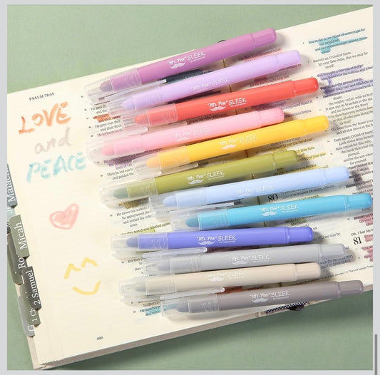 Mr. Pen- No Bleed Gel Highlighters, Morandi & Vintage Colors, 12 Pack, Bible Highlighters