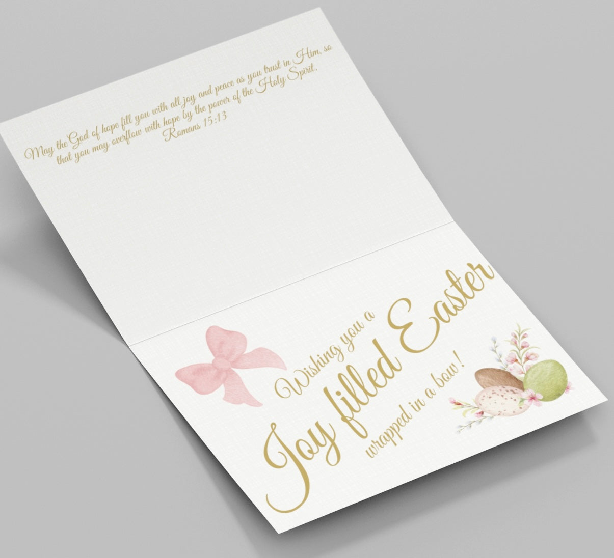 Easter Greeting Cards Customizable Spring Bow Printed Set of 5 Elegant Easter Notes Personalizable Greeting  Card with Message Inside