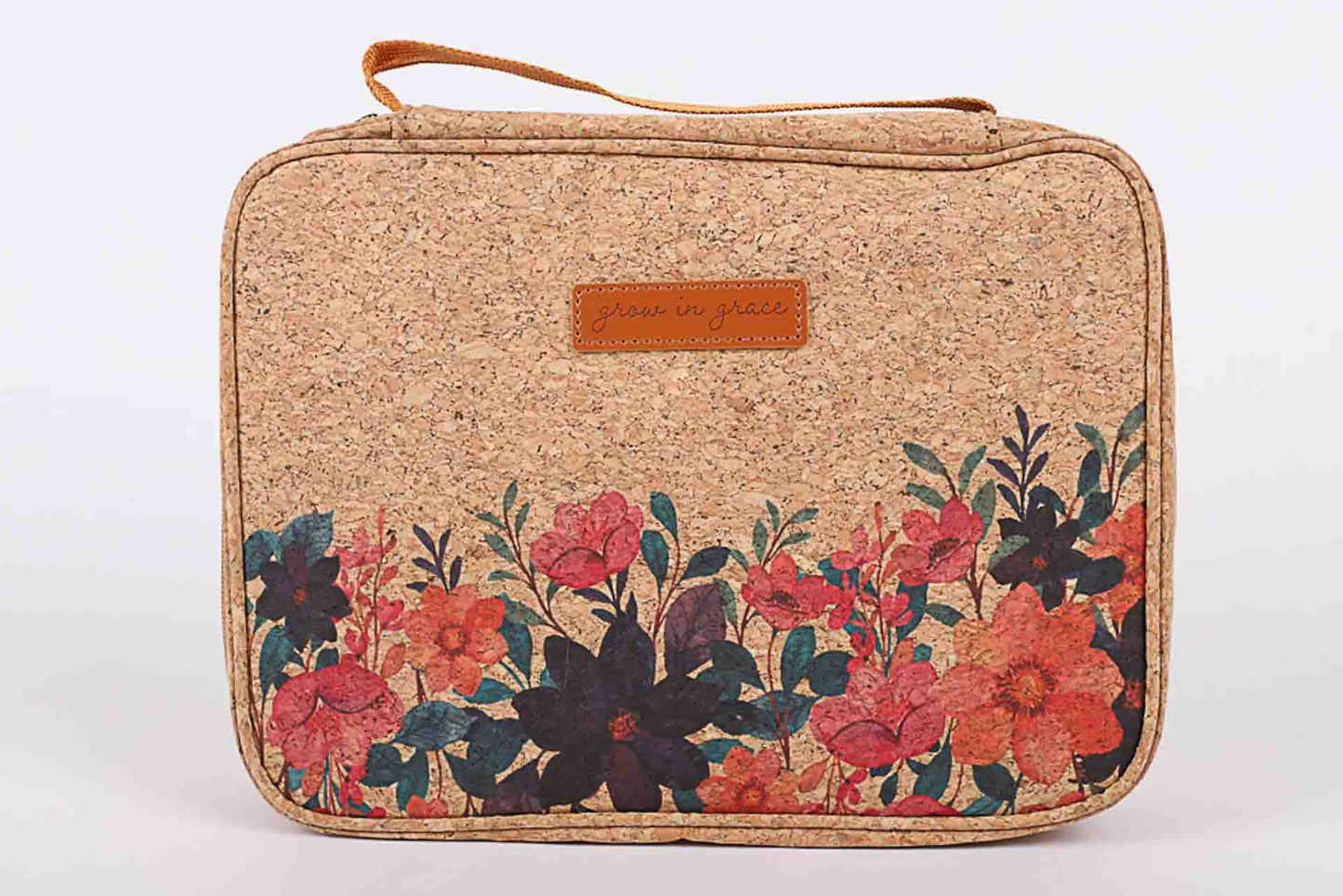 Bible Cover - Cork - Grow in Grace - Floral - L