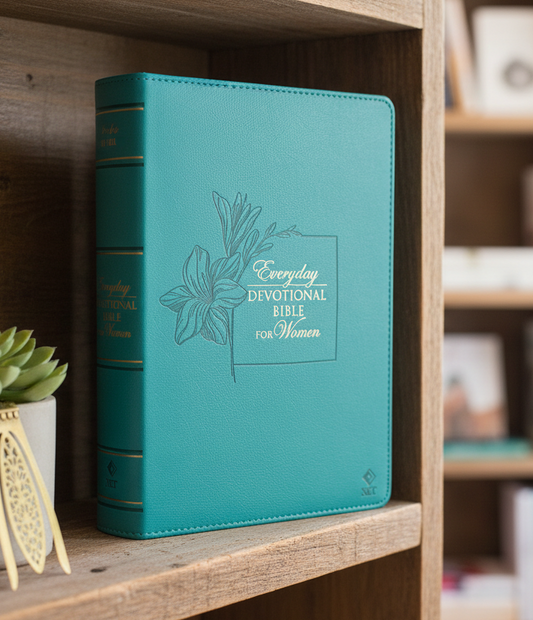 Devotional Bible NLT for Women Faux Leather, Teal