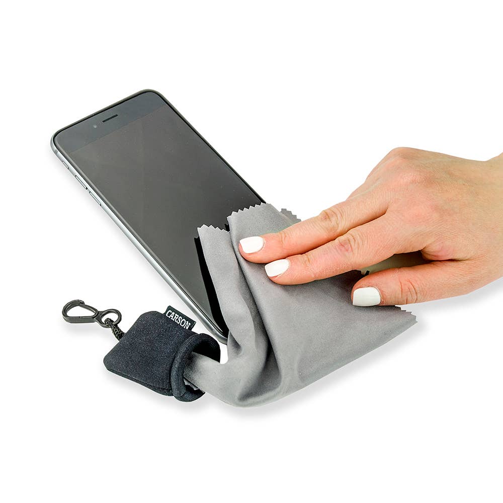 Stuff-It™ Mini Microfiber Lens Cleaning Cloth Pouch w/ Clip