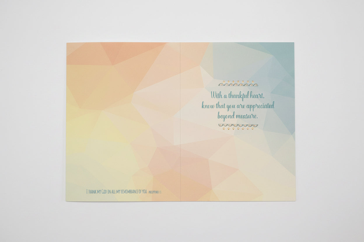 Single Card with envelope: I thank God Always that you are in my life.